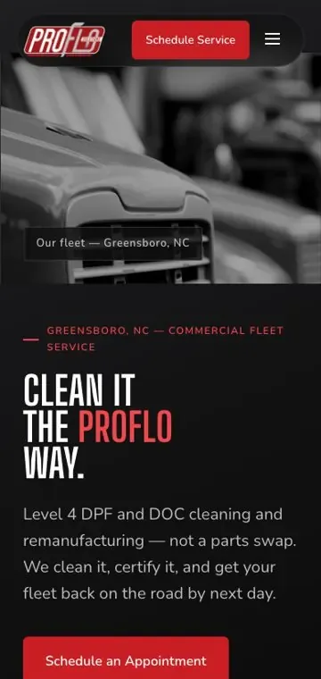 Proflo Solutions on a phone